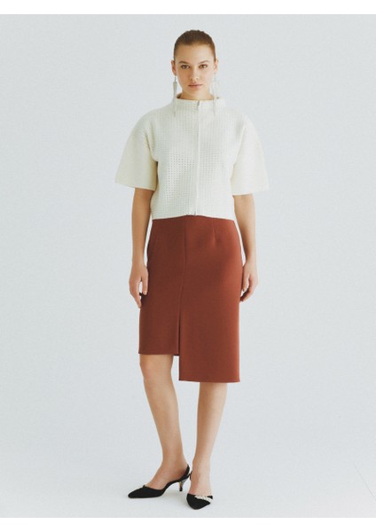 Asimetrik Kesimli Mini Etek Kahve K2015039_005