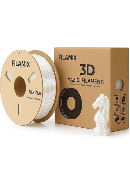 Silk Pla Filament 1.75MM 1kg-Beyaz