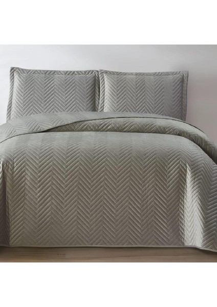 Nubuk Yatak Örtüsü Çift Kişilik Malta Gri