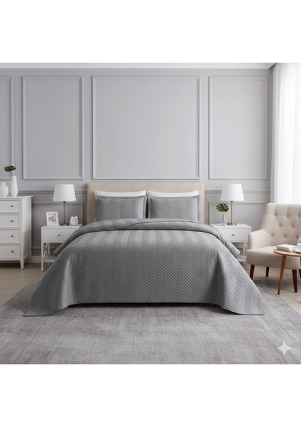 Nubuk Yatak Örtüsü Çift Kişilik Malta Gri fiyatları