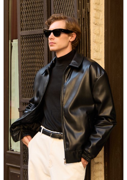 Erkek Limited Edition Deri Mont Ceket Siyah modelleri