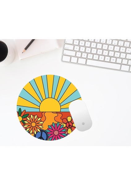 Çiçek Desenli Baskılı Mouse Pad