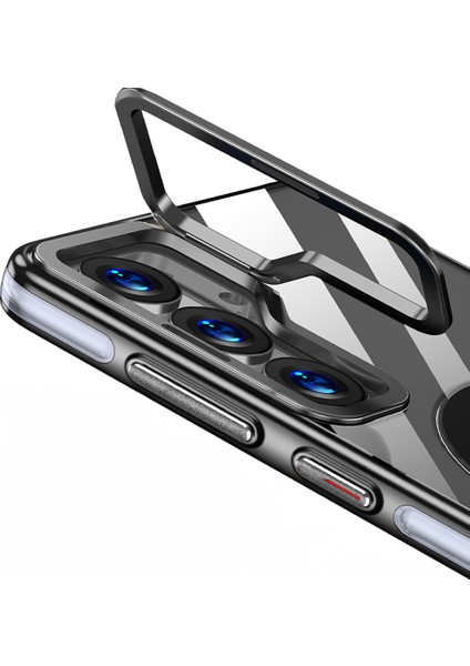 Samsung Galaxy S25 Plus Uyumlu Kılıf Wlons Magsafeli Renkli Çerçeve Standlı Efsane Kapak Siyah fiyatları