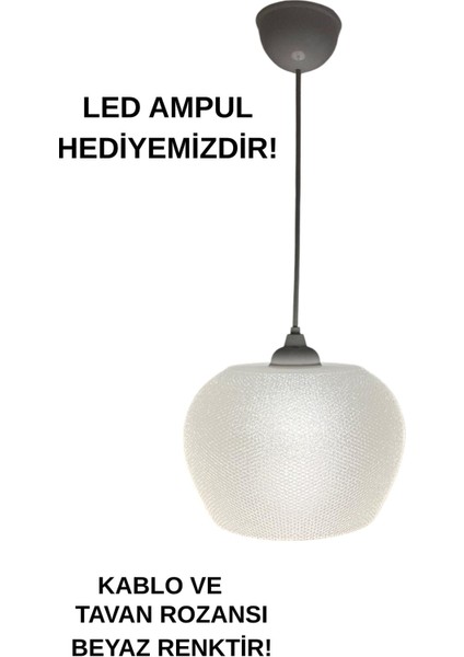 Şeffaf Beyaz Buz Desenli Modern Sarkıt Avize - Dekoratif Avize fiyatları