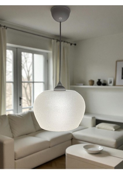 Şeffaf Beyaz Buz Desenli Modern Sarkıt Avize - Dekoratif Avize indirimleri