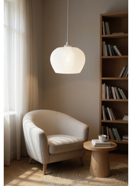 Şeffaf Beyaz Buz Desenli Modern Sarkıt Avize - Dekoratif Avize