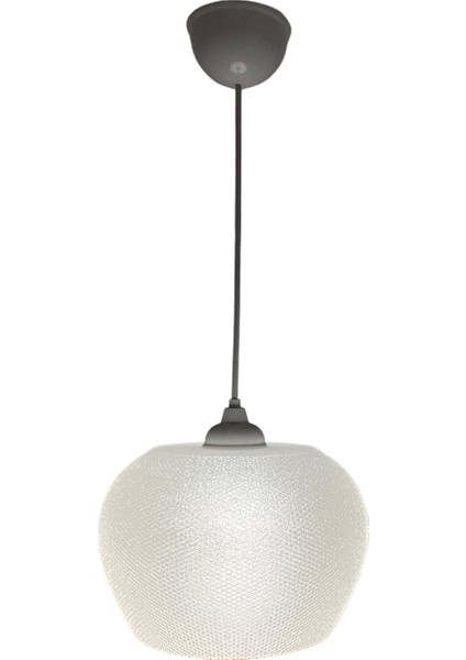 Şeffaf Beyaz Buz Desenli Modern Sarkıt Avize - Dekoratif Avize