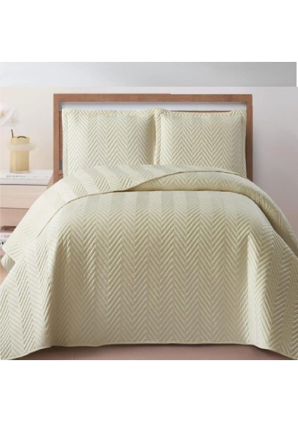 Nubuk Yatak Örtüsü Çift Kişilik Malta Krem