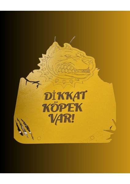 Ahşap Dikkat Köpek Var Tabelası