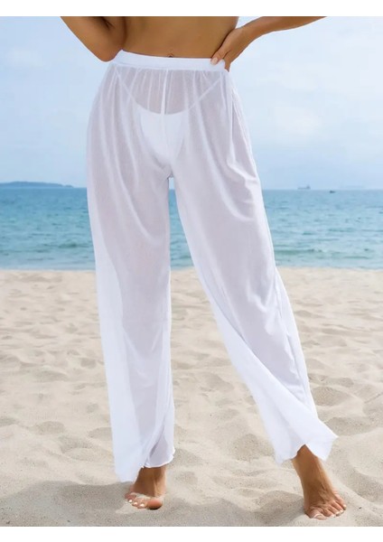 Plaj Bikini Üstü Tül Pantolon- Deniz Pantolon- Yazlık Rahat Tül Pantolon