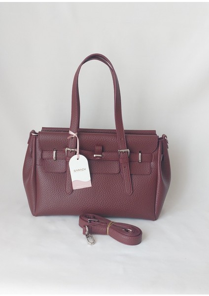 261AÇ316 Model Sarach Marka Bordo Renk El ve Omuz Çantası