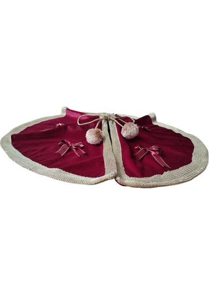 ,yılbaşı Çam Ağacı Altı Örtüsü, Çam Ağacı Ayak Halısı Örtüsü, Bordo Renk, Kadife, 60 cm fiyatları