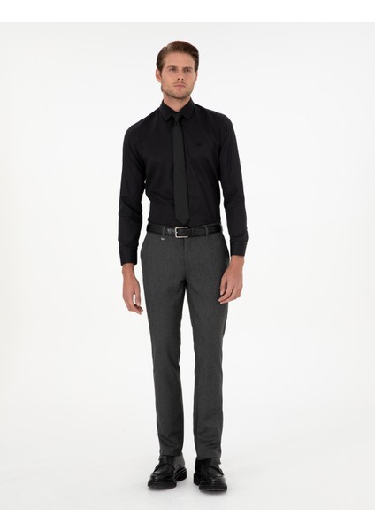 Erkek Antrasit Slim Fit Kumaş Pantolon 50292959-VR006