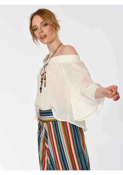 Omuzları Açık Bluz Kemik Y1913095_019