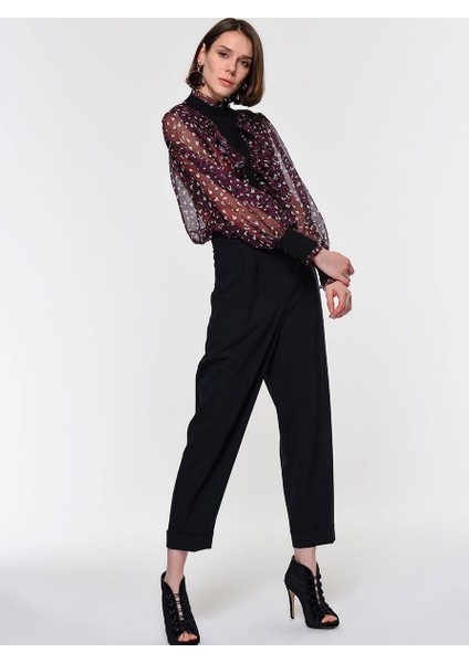 Paça Detaylı Yün Pantolon K.Lacivert K1912045_220