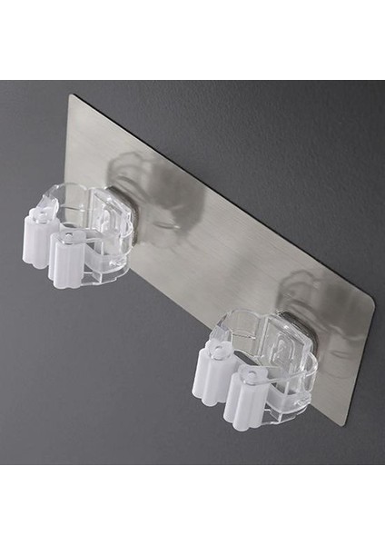 Pratik Organizer 4lü Yapışkanlı Fırça Paspas Mop Fırça Sabitleyici Ergonomik Alet Aparatı