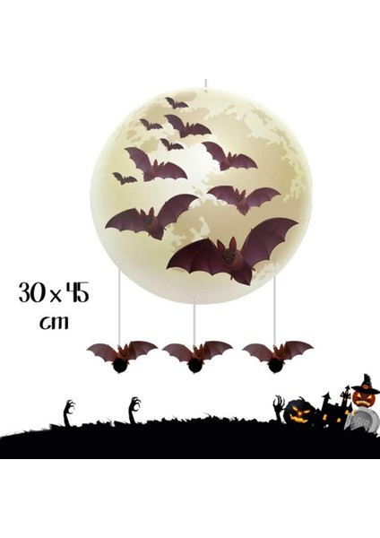 Kağıt Sarkıt Süs Cadılar Bayramı Yarasalı Süsleme