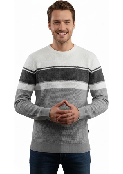 Erkek Sıfır Yaka Kazak Petek Örgü Klasik Kalıp 5244C BGL-ST04861