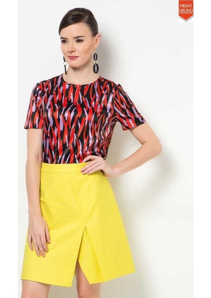 Yırtmaçlı Etek Sarı Y1515070_009