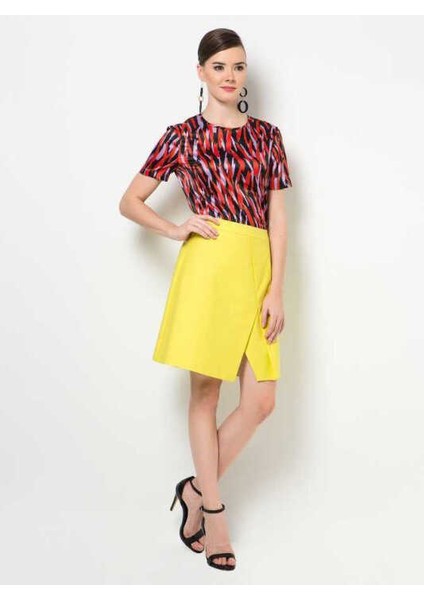 Yırtmaçlı Etek Sarı Y1515070_009