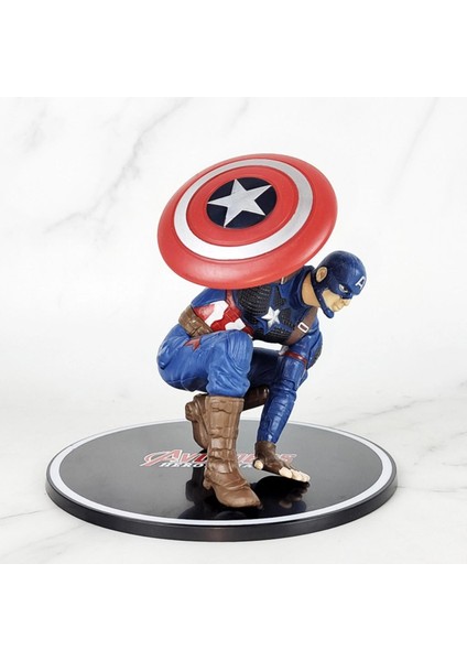 Marvel Avengers Yenilmezler Captain America Özel Stantlı Oyuncak Figür Karakter Masaüstü Biblo Seti fiyatları