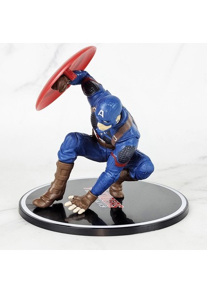 Marvel Avengers Yenilmezler Captain America Özel Stantlı Oyuncak Figür Karakter Masaüstü Biblo Seti modelleri