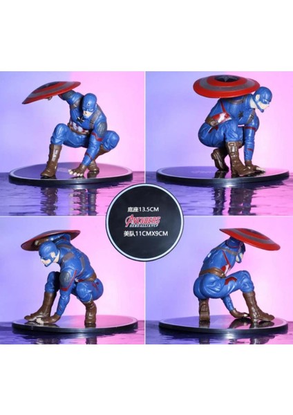 Marvel Avengers Yenilmezler Captain America Özel Stantlı Oyuncak Figür Karakter Masaüstü Biblo Seti indirimleri