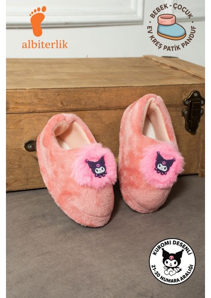 Kız Çocuk Panduf Ev Patiği Pamuk Astarlı Kuromi Figür Kışlık Yumuşacık Ev Kreş Ayakkabısı
