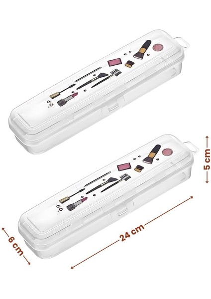 2’li Makyaj Aksesuar Kutusu Seti, Makyaj Takı Kozmetik Fırça Macun Tıraş Taşınabilir Saklama Kabı fiyatları