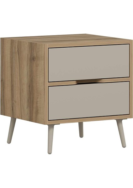 Elina Ayaklı 2 Çekmeceli Komodin - Dore/kumtaşı fırsatları