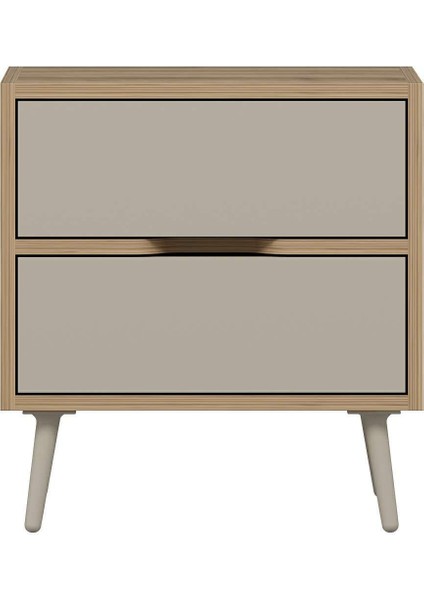 Elina Ayaklı 2 Çekmeceli Komodin - Dore/kumtaşı