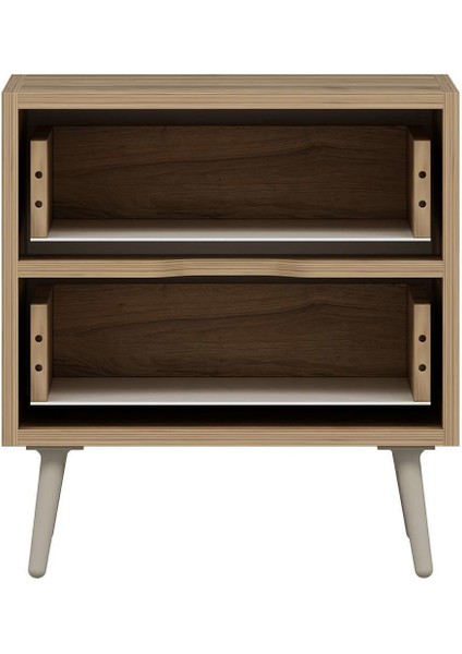 Elina Ayaklı 2 Çekmeceli Komodin - Dore/kumtaşı