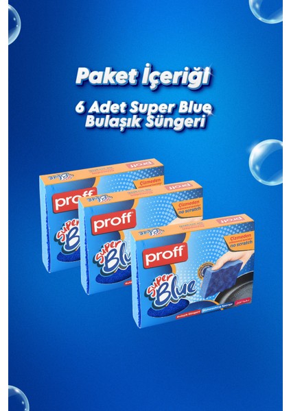 6 Adet Özel Dokulu Mavi Düz Bulaşık Süngeri – Özel Dokulu, Dayanıklı Mutfak Süngeri Seti fiyatları