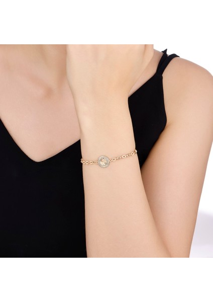 Taşlı Altın Tasarım Bileklik - 14K modelleri