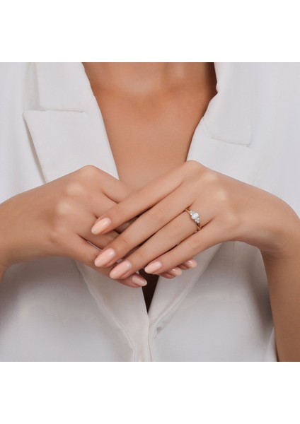 Taşlı Tasarım Altın Yüzük - 14K modelleri