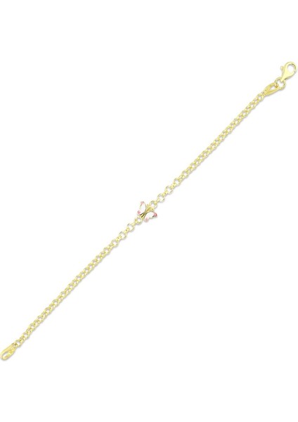 Kelebek Figürlü Altın Çocuk Bileklik - 14K