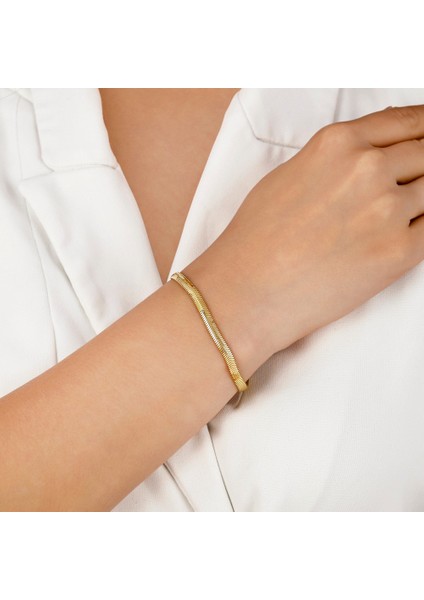 Balık Sırtı Altın Bileklik - 14K modelleri