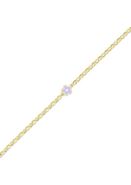 Çiçek Figürlü Altın Çocuk Bileklik - 14K fiyatları