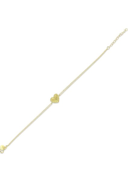 Kalp Figürlü Altın Bileklik - 14K