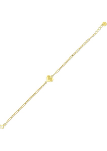 Kalp Figürlü Altın Bileklik - 14K