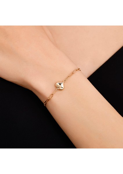 Kalp Figürlü Altın Bileklik - 14K modelleri