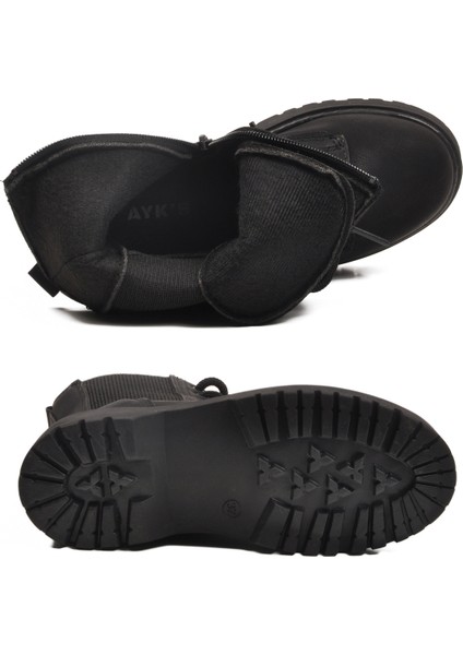 Siyah Zümrüt Polarlı Kaymaz Soğuğa Dirençli Deri Çocuk Bot Tuno 07 F indirimleri