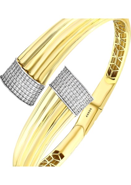 Altın Tasarım Kelepçe - 14K indirimleri