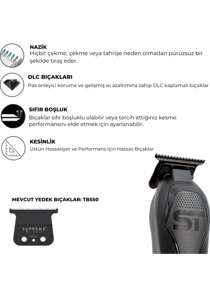 Darkstar 72 Trimmer Tıraş Makinesi 12.000 Rpm Vektör Motor, Dlc T-Blade (T3550), 3 Saat Kablosuz, Hafif & Ultra Sessiz fırsatları
