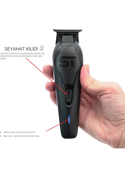 Darkstar 72 Trimmer Tıraş Makinesi 12.000 Rpm Vektör Motor, Dlc T-Blade (T3550), 3 Saat Kablosuz, Hafif & Ultra Sessiz