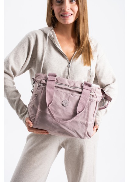 Kadın 4 Bölmeli Suya Dayanıklı Saten Kumaş Çapraz ve Omuz Askılı Çanta modelleri