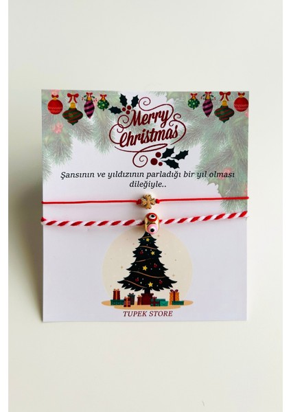 Yılbaşı Christmas Nazar Boncuk ve Yonca Şans Bileklik Seti fiyatları