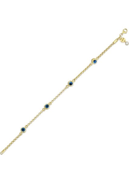 Nazar Boncuklu Altın Bileklik - 14K