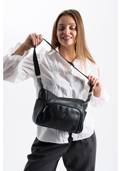 Kadın Ayarlanabilir Çapraz Askılı Çok Gözlü Suni Deri Omuz Çantası modelleri