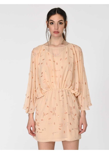 Şifon Boncuklu Mini Elbise Standart Renk Y1962106_089 modelleri